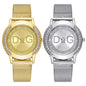 Luxury Women's watches With Diamonds Simple Digital Design Ladies' Quartz Watch Casual Gold Mesh Belt Women Clock Strap
