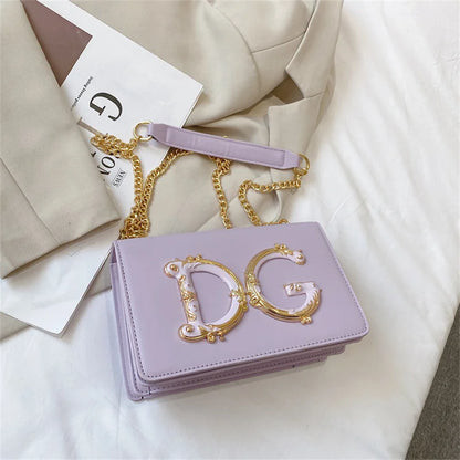 Elegant Tassel Handbag - Classic Small Square Shoulder Bag with Letter Detail