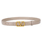2025 New Women's Light Luxury Leather Belt Smooth Buckle Retro Versatile Design Fashion Trendy Decoration for Jeans