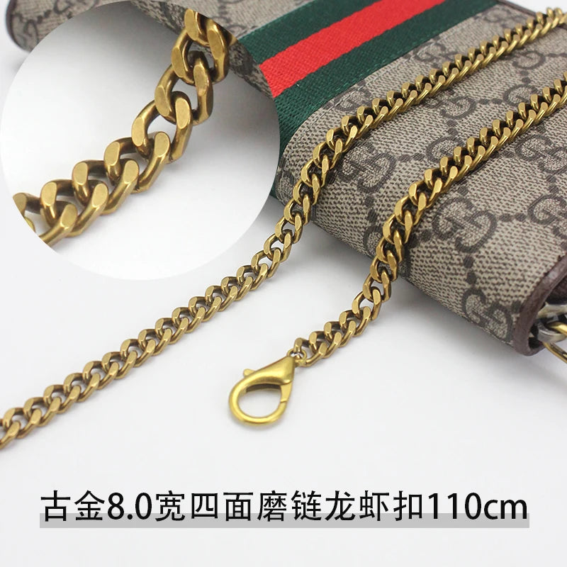 Long Zipper Wallet Chain Accory Handbag Strap DIY Coffee Leather Strip Single oulder Crossbody Bag Chain Replacement