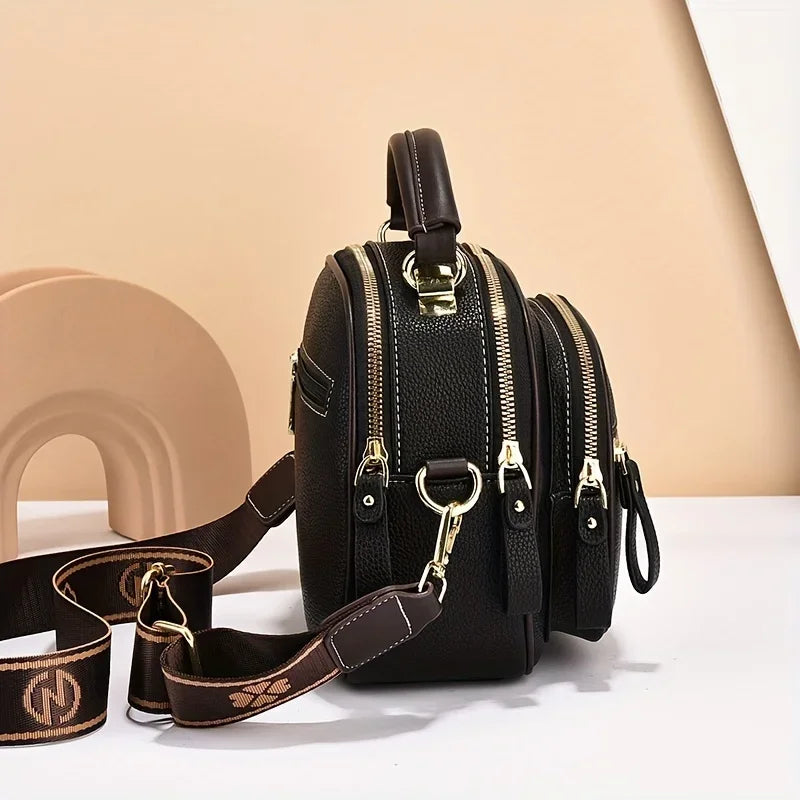 Luxury Structured Shoulder Bag - Versatile PU Leather Handbag for Shopping & Everyday