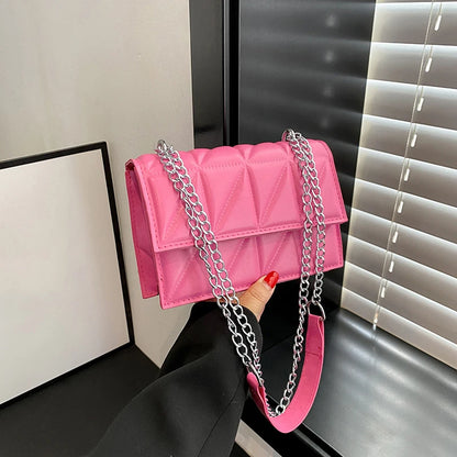 Designer Fashion Women Shoulder Bag Ladies PU Leather Handle Handbags Chain Strap Crossbody Bags for Women
