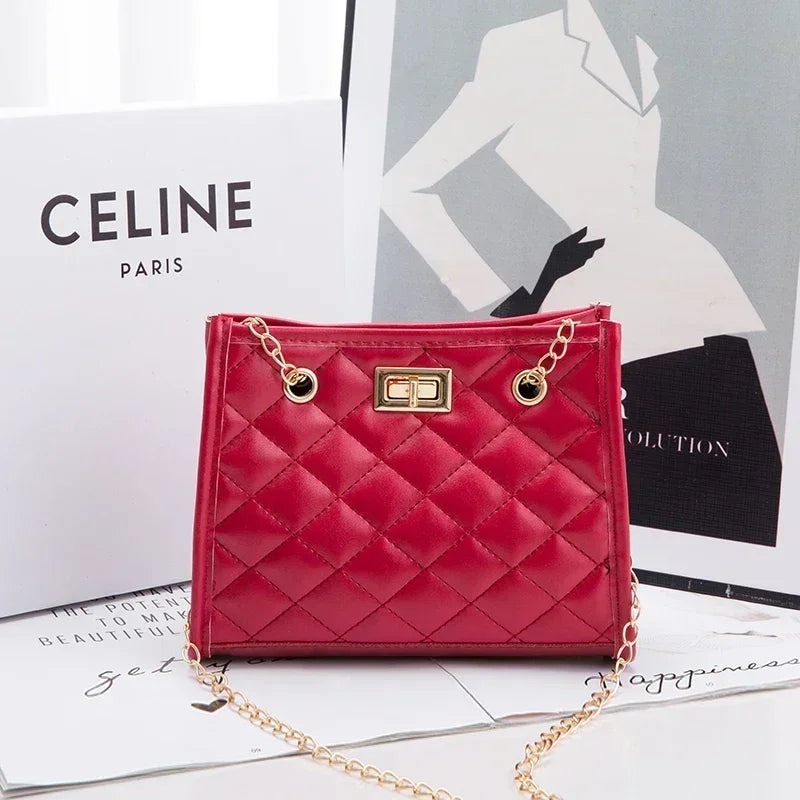 Women's Tote Bags, Handbag with Chains, Diamond Lattice Underarm Luxury Shoulder Bag for Ladies Designer Bag