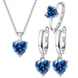 925 Sterling Silver Heart Zircon Jewelry Set | Ring, Earrings & Necklace for Women
