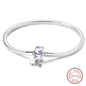 Sterling Silver Butterfly Zircon Bracelet - Colorful Crystal Wedding Jewelry