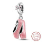 925 Sterling Silver Pink Pendant Charm Bead | Fits Pandora Bracelets & Necklaces | DIY Fine Jewelry