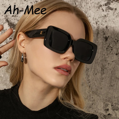 Women's Luxury Rectangle Sunglasses - Gradient Mirror UV400