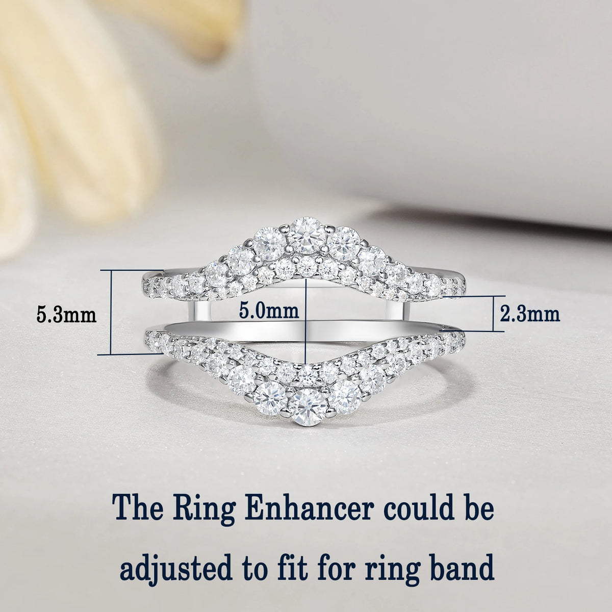 Moissanite Eternity Wedding Band — 70 Stones D VVS1 925 Silver | Ring Enhancer