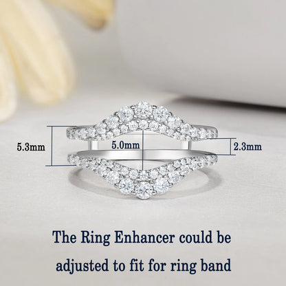 Moissanite Eternity Wedding Band — 70 Stones D VVS1 925 Silver | Ring Enhancer