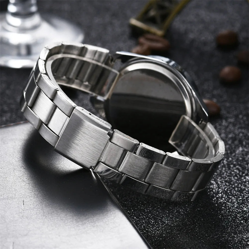 Minimalist Diamond Quartz Watch - Stainless Steel Bracelet Watch for Women & Men