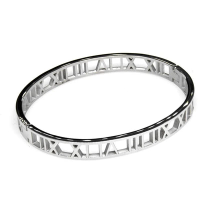 Luxury Roman Bracelet - Stainless Steel Cuff for Women & Couples