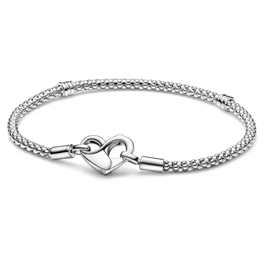 925 Sterling Silver Shell Family Tree Heart Bracelet - Charm Bangle