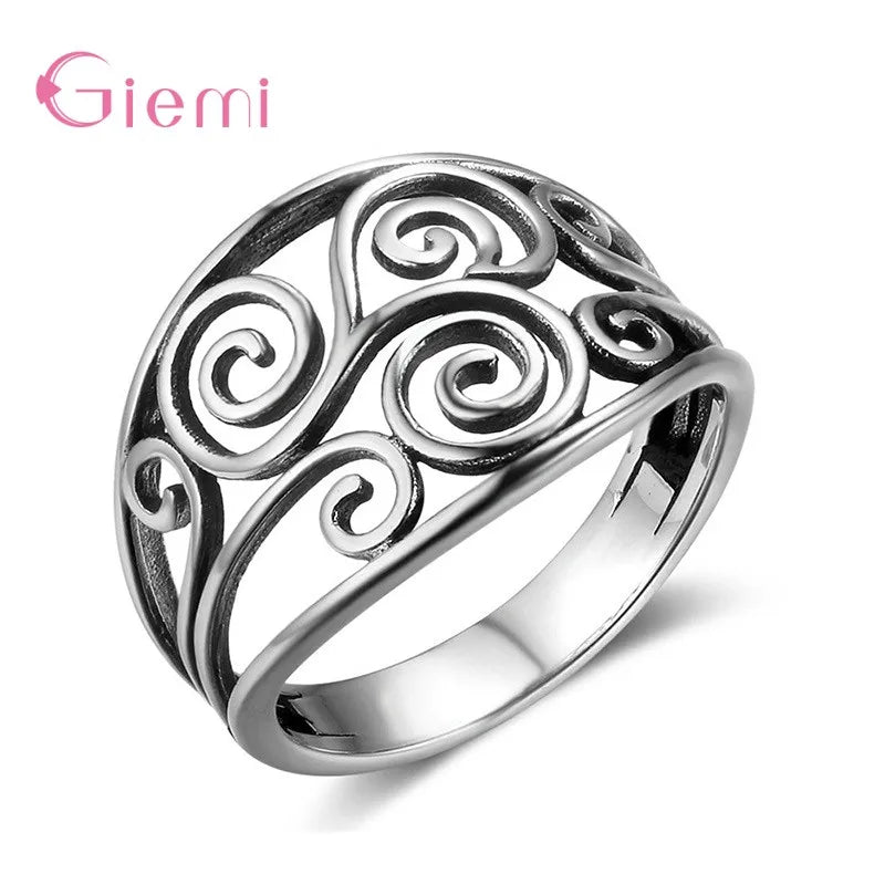 925 Sterling Silver Hollow Flower Ring | AAA Zirconia Wedding & Anniversary Band for Women