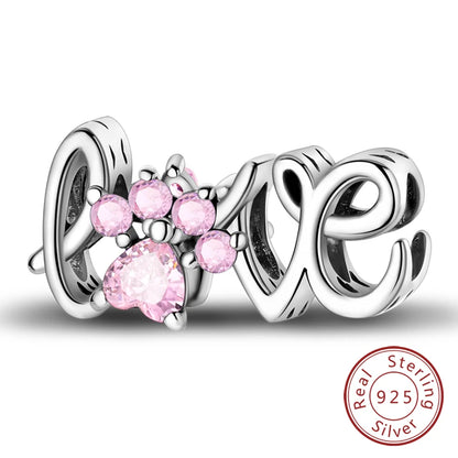 925 Sterling Silver Pink Pendant Charm Bead | Fits Pandora Bracelets & Necklaces | DIY Fine Jewelry