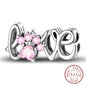 925 Sterling Silver Pink Pendant Charm Bead | Fits Pandora Bracelets & Necklaces | DIY Fine Jewelry