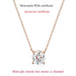 Moissanite Pendant Necklace - 925 Sterling Silver & 18K Rose Gold, 1ct to 5ct, D Color VVS1