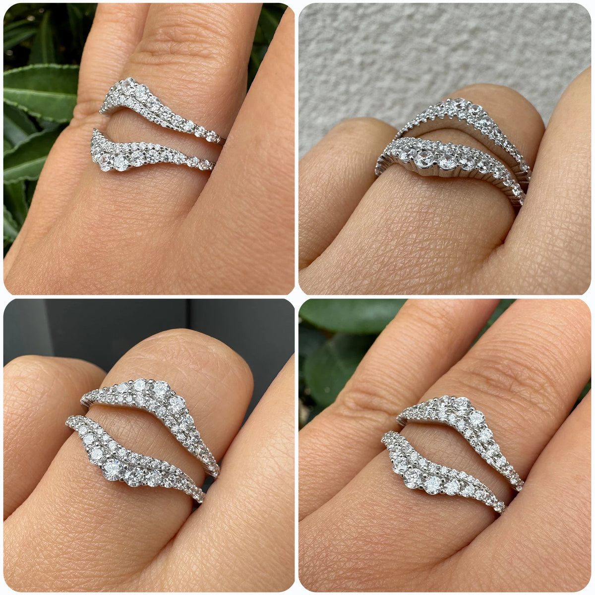Moissanite Eternity Wedding Band — 70 Stones D VVS1 925 Silver | Ring Enhancer