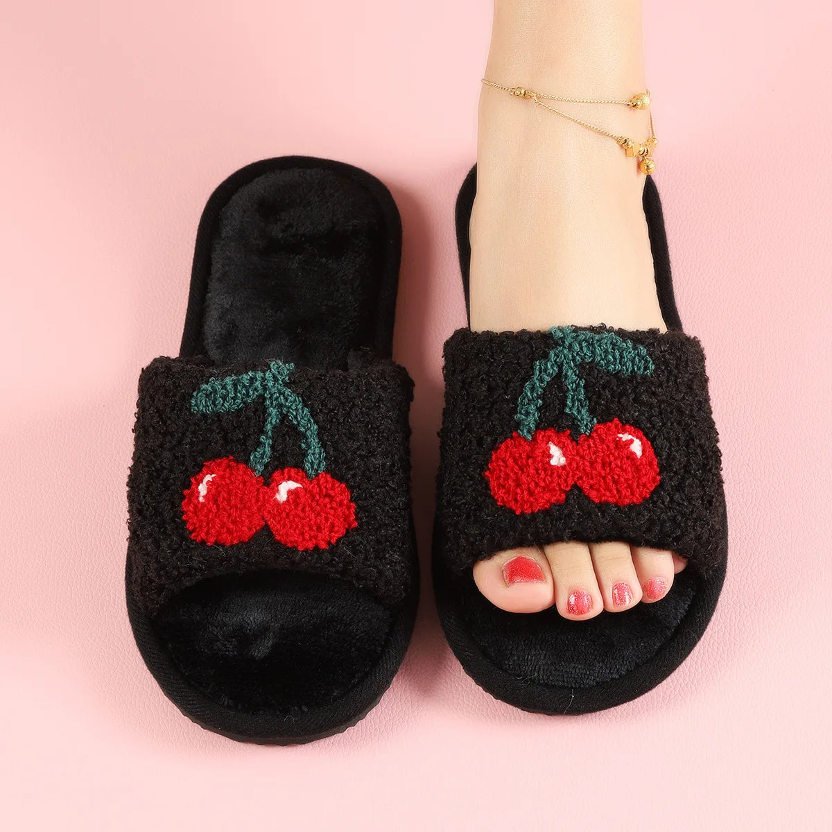 Women's Plush Furry Slippers - Soft Cozy Indoor Outdoor House Shoes