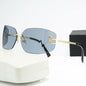 Curved One-Piece Frameless Sunglasses - Square Cut-Edge UV400 Street Style