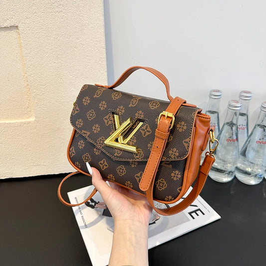Trendy Patterned Leather Shoulder Bag - Vintage Style Small Square Crossbody