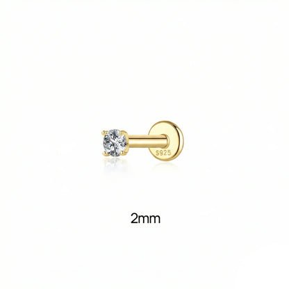 Moissanite Stud Earrings - 925 Sterling Silver, 0.03-1.2ct, D Color, GDTC Certified