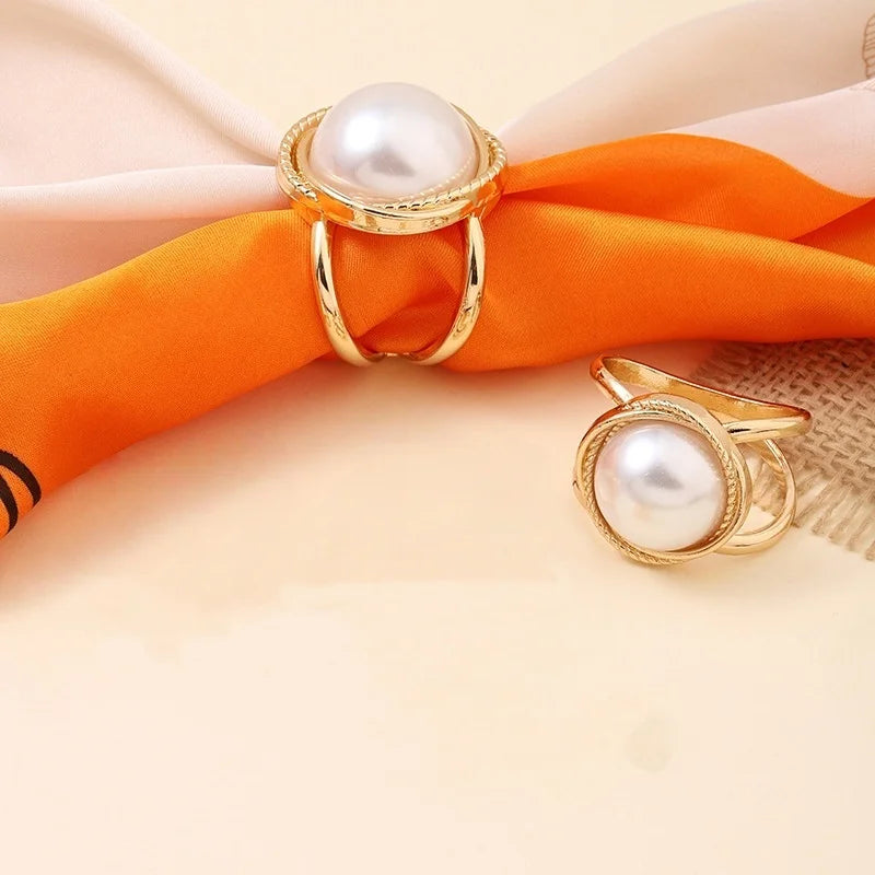 Luxury Silk Scarf Buckle Multifunctional Square Scarf Buckle Brooch Ring Matched Fashionable High-End Silk Accessory For Ladies