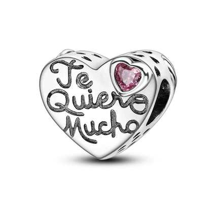 925 Sterling Silver Tree of Life, Peach Heart & Sweet Love Charm Bead | Fits Bracelets & Necklaces