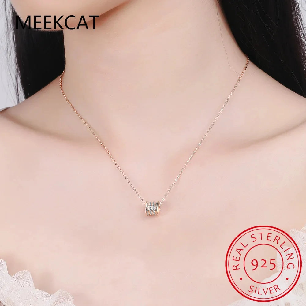 925 Sterling Silver Cubic Zircon Pendant Necklace | Classic Elegance for Women