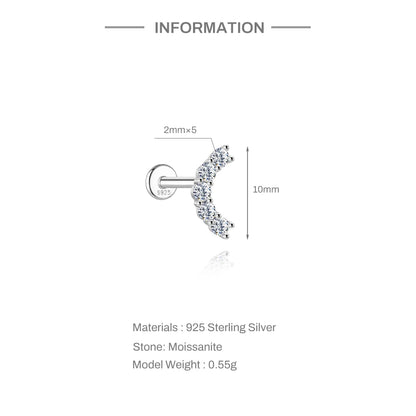Moissanite Stud Earrings - 925 Sterling Silver, 0.03-1.2ct, D Color, GDTC Certified
