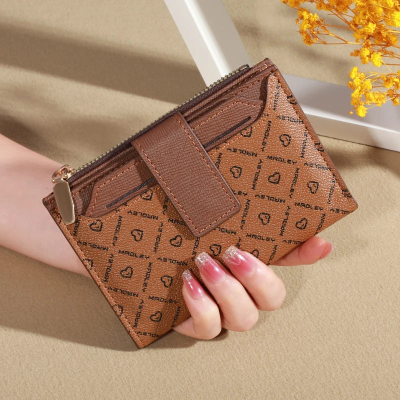 Vintage Solid Color Short Wallet, Portable Bifold Coin Purse, Women's Credit Card Holder