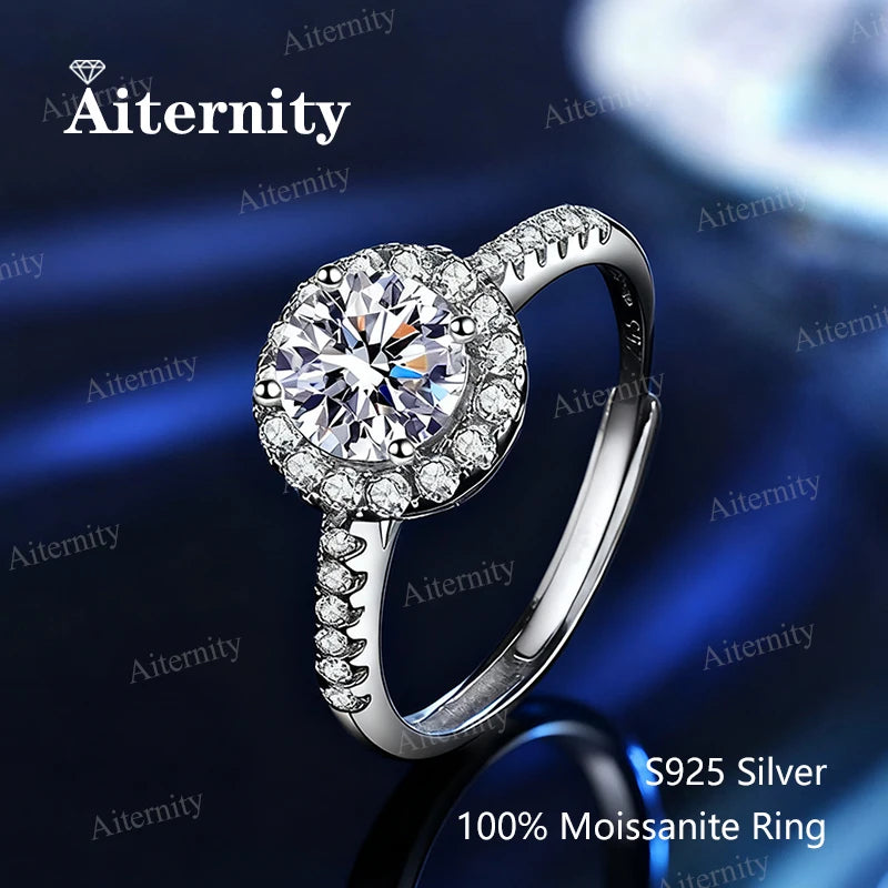 Moissanite Solitaire Ring - 925 Sterling Silver, 0.5ct to 2ct, D Color VVS1, GRA & CMA Certified