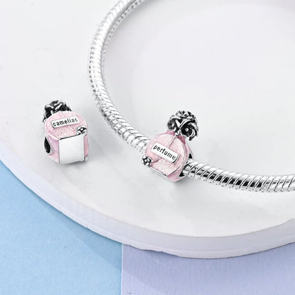 925 Sterling Silver Pink Pendant Charm Bead | Fits Pandora Bracelets & Necklaces | DIY Fine Jewelry