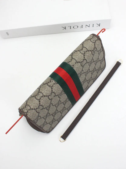 Long Zipper Wallet Chain Accory Handbag Strap DIY Coffee Leather Strip Single oulder Crossbody Bag Chain Replacement