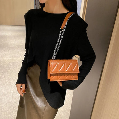 Designer Fashion Women Shoulder Bag Ladies PU Leather Handle Handbags Chain Strap Crossbody Bags for Women