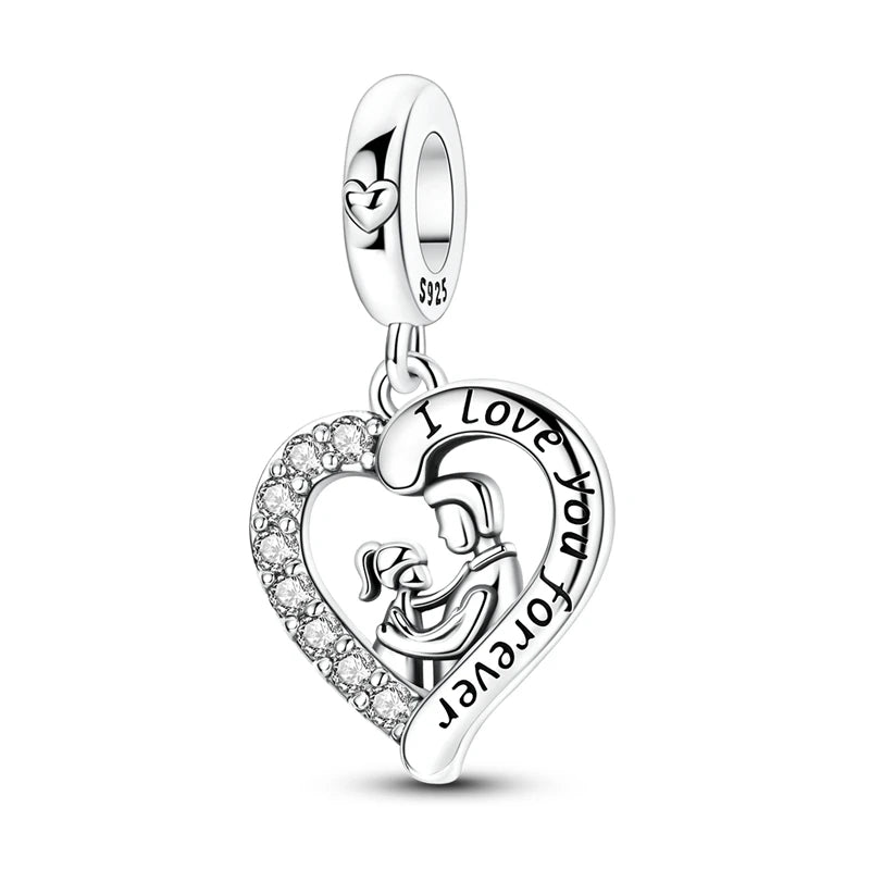 925 Sterling Silver Bear, Kart & Family Tree Charm Bead | Fits Pandora Bracelets & Pendants for Women