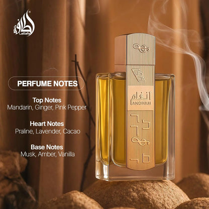 Arabic Perfume Angham - Citrus, Lavender, Musk, Amber, Vanilla - Eau De Parfum Long-Lasting Fragrance for Unisex, 100 ml