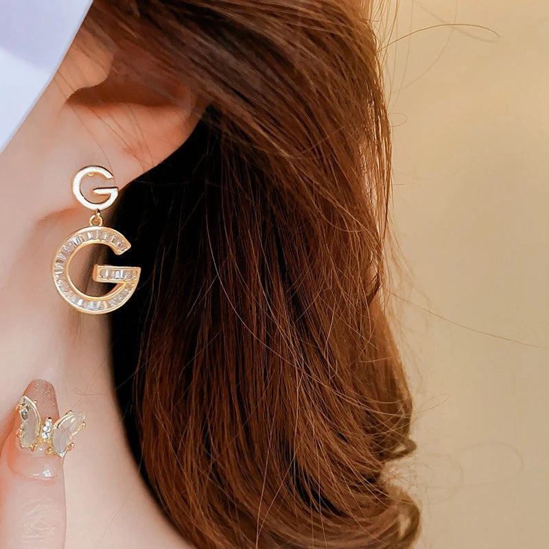 New Fashion Luxury Korean Fashion Big Letter G Jewelry Earrings GG Charming Drop Earring For Female Designer Party Wedding Gift