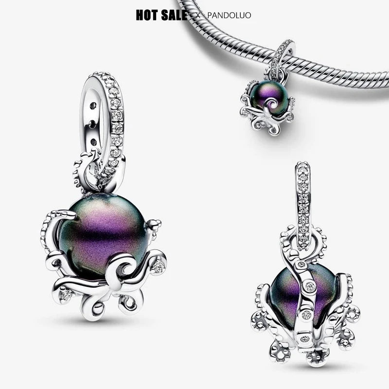 925 sterling silver charm Stitch Charm bead,Original Women Bracelet ,Necklace Pendant Jewelry Holiday gift