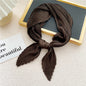 New Floral Print Pleated Silk Scarf Square Neck Scarves Crinkle Hair Bands Scarf Bandana Satin Hijab Head Wraps Neckerchief