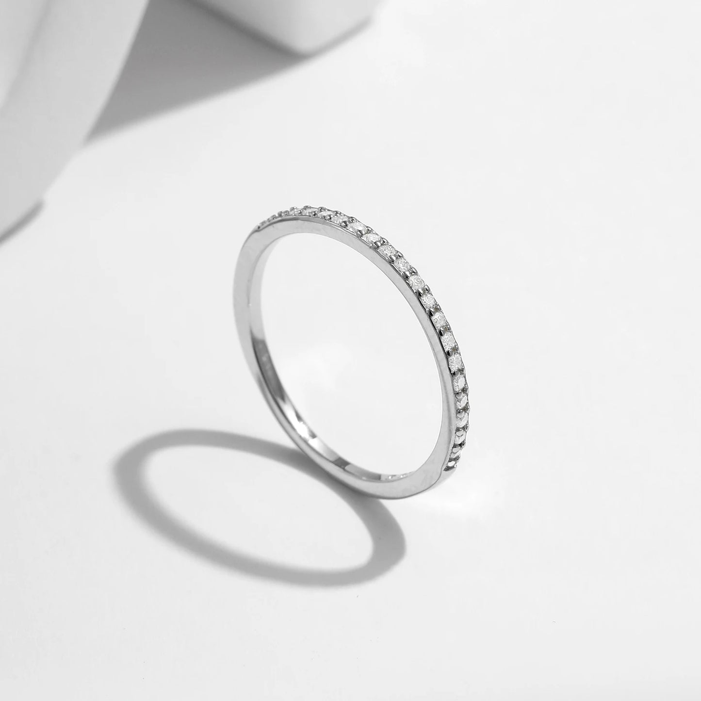 Moissanite Eternity Band - 925 Sterling Silver, D Color VVS1, CMA Certified