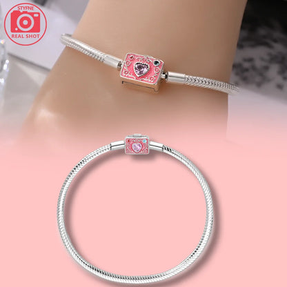 Sterling Silver Purple Dreamcatcher Feather Bracelet - Perfume Bottle Charm