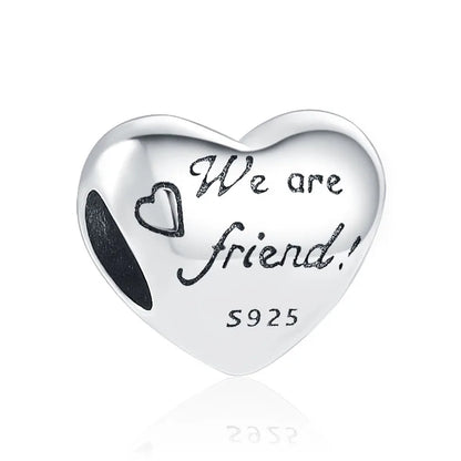 Sterling Silver Sunflower Best Friend Charm Bead - Bracelet Accessory