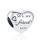 Sterling Silver Sunflower Best Friend Charm Bead - Bracelet Accessory