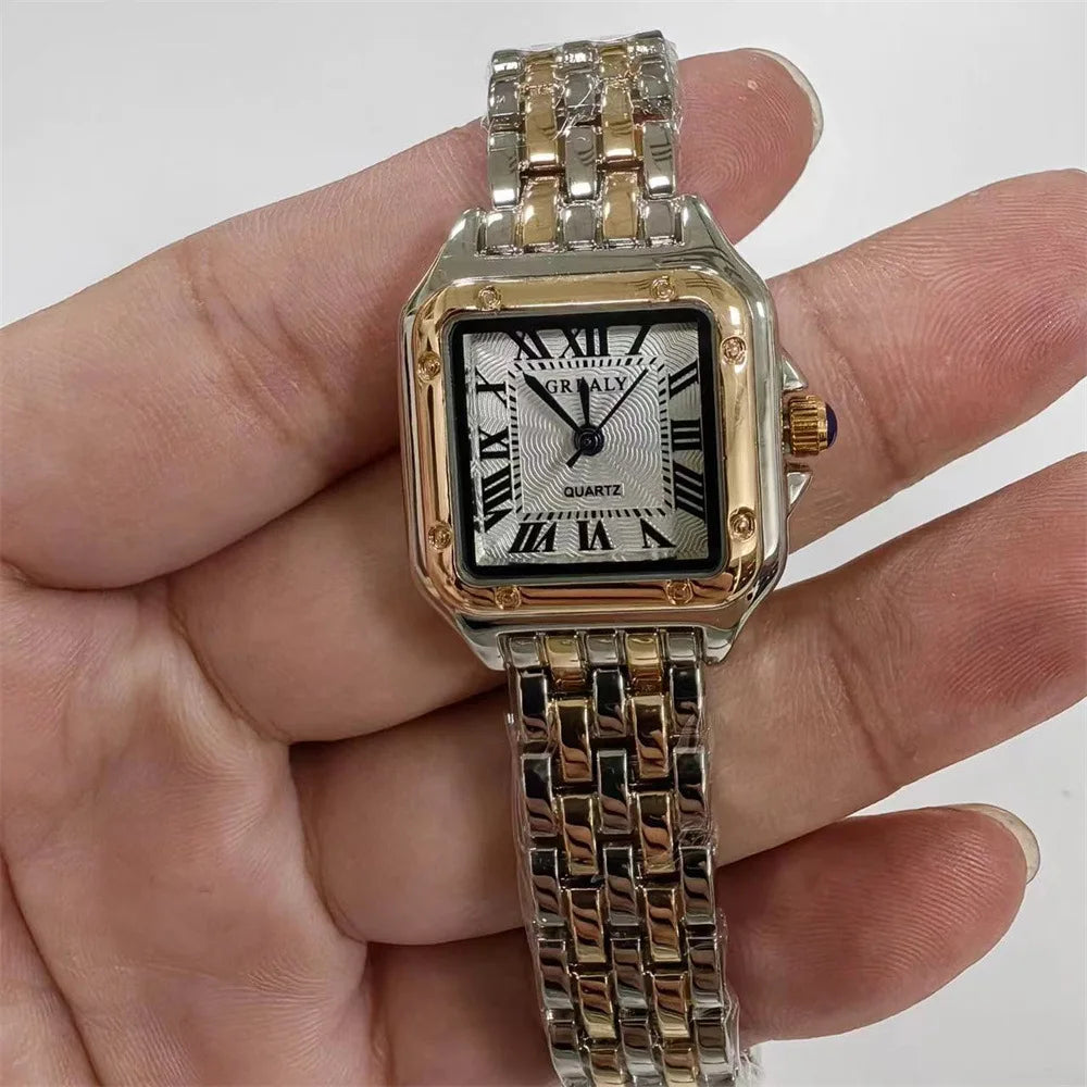 Light Luxury Square Watch - Gold Business Bracelet Watch for Women