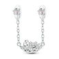 925 Sterling Silver Heart, Infinity & Triple Jewel Safety Chain Charm | Fits Pandora & Most Bracelets