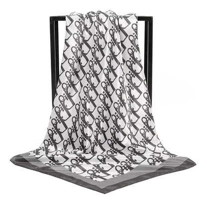 1 Pcs 90cm Ladies' Silk Scarf Vintage Fashionable Versatile Printed Silk Spring Hair Band Hijab Sunsceen Neckerchief Shawl Wraps