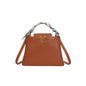 Luxury Ladies Crossbody Bag - Litchi Texture Leather with Silk Scarf
