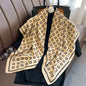 Luxury Letter Print Twill Silk Scarf - Hijab Shawl & Headband 90cm