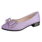 Women's Bow Flat Loafers - Soft Casual Slip-On Shoes