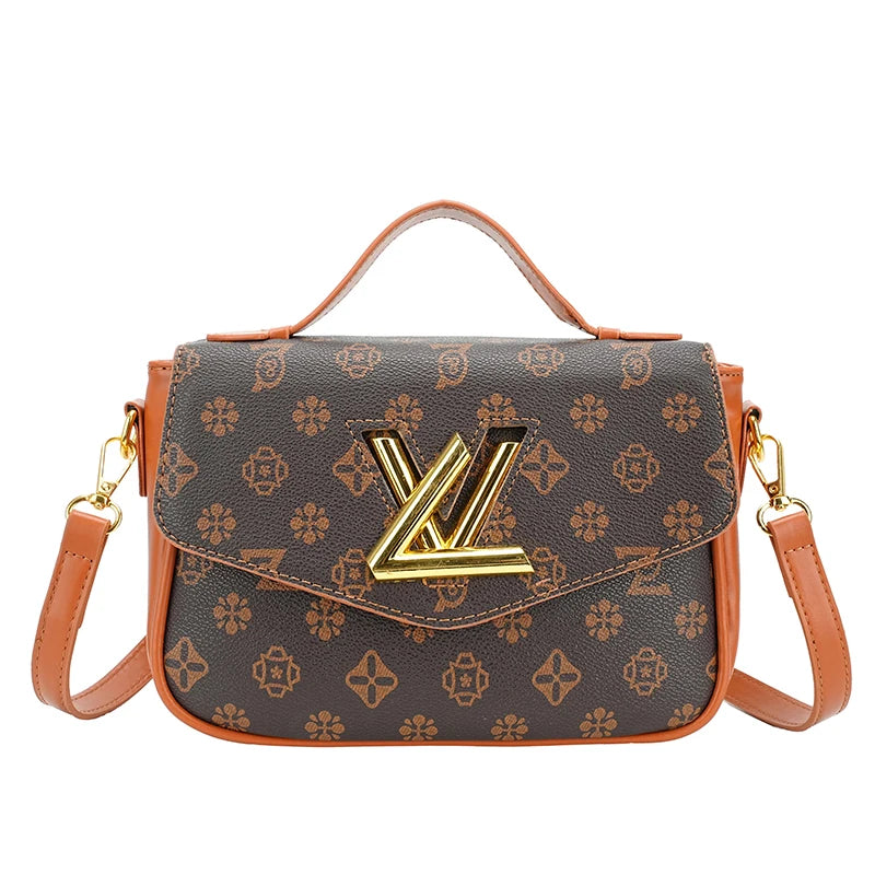 Trendy Patterned Leather Shoulder Bag - Vintage Style Small Square Crossbody